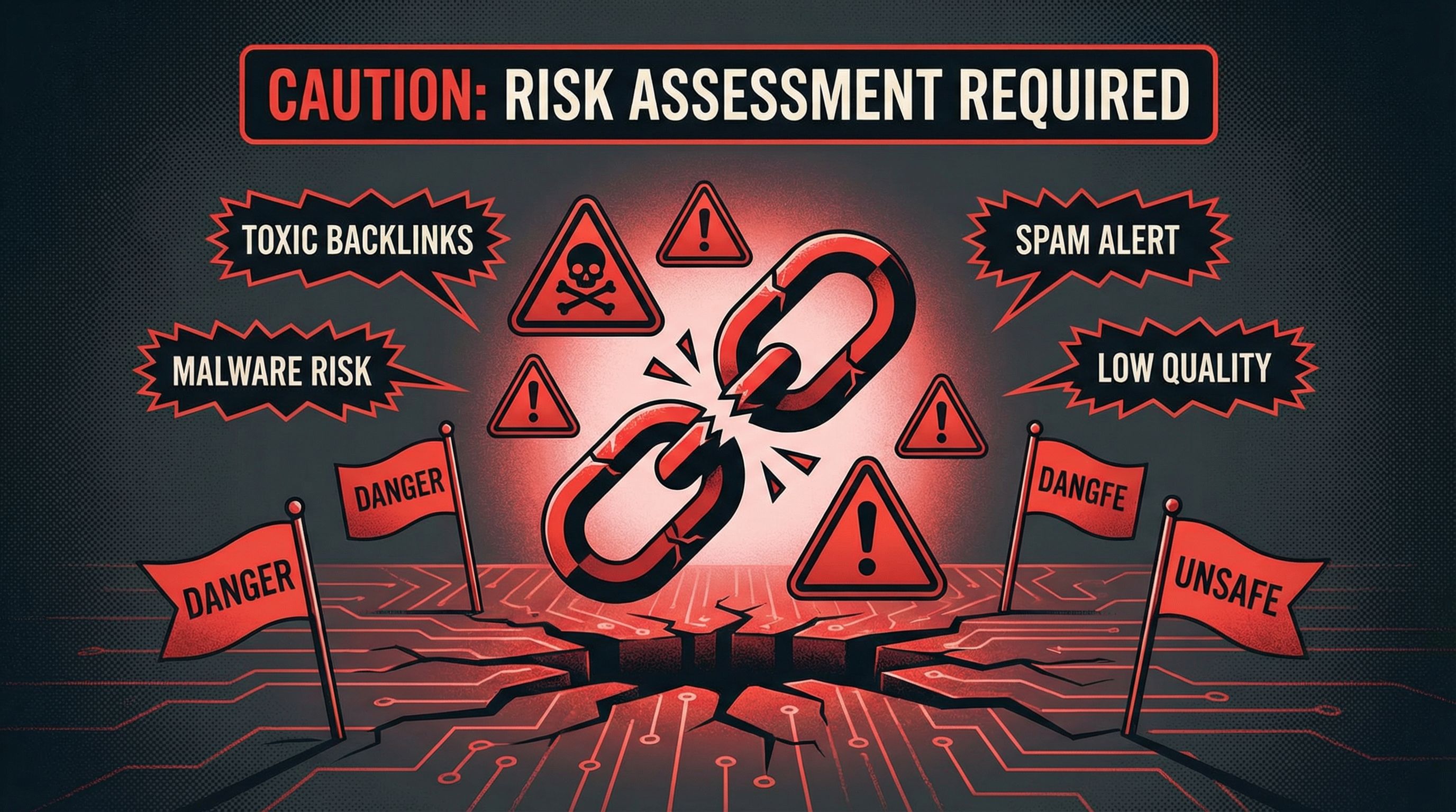 Alertas e red flags de backlinks tóxicos