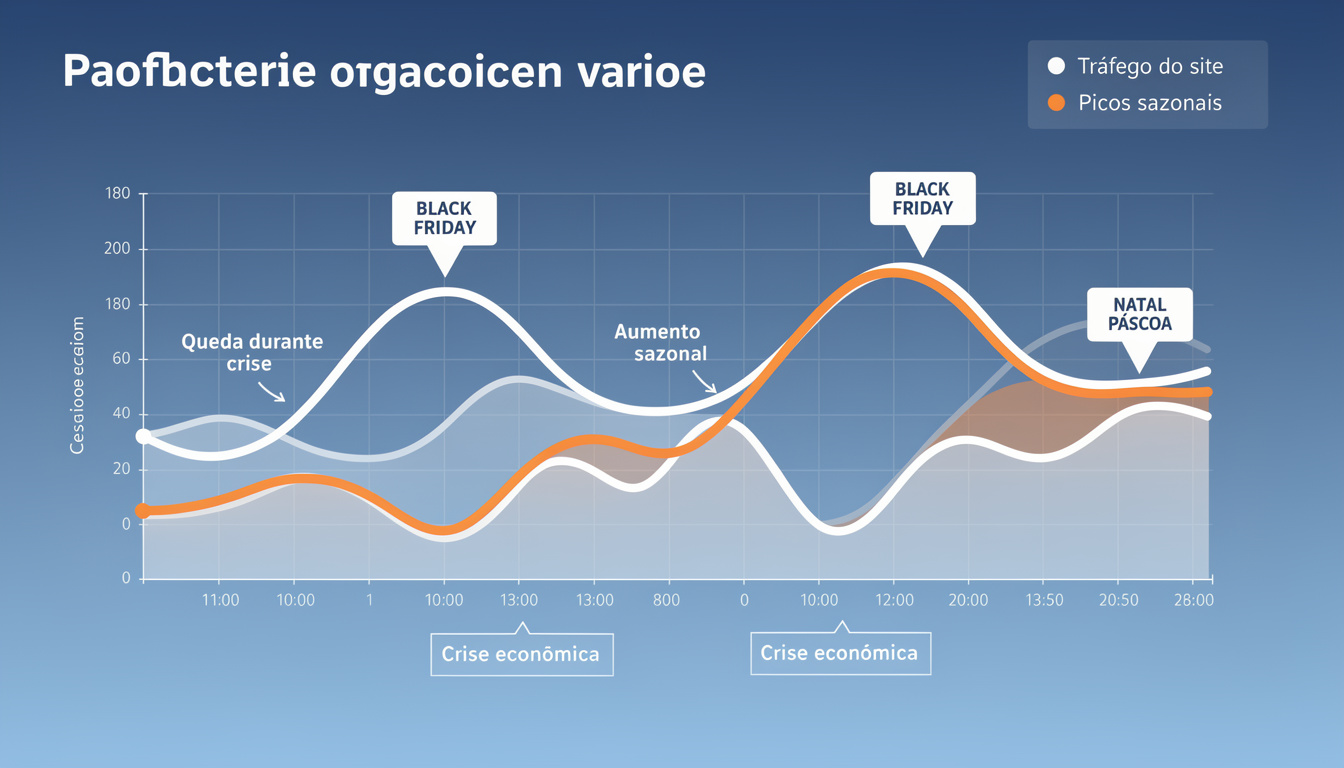 Tráfego orgânico oscilando em função de humor social e datas comerciais