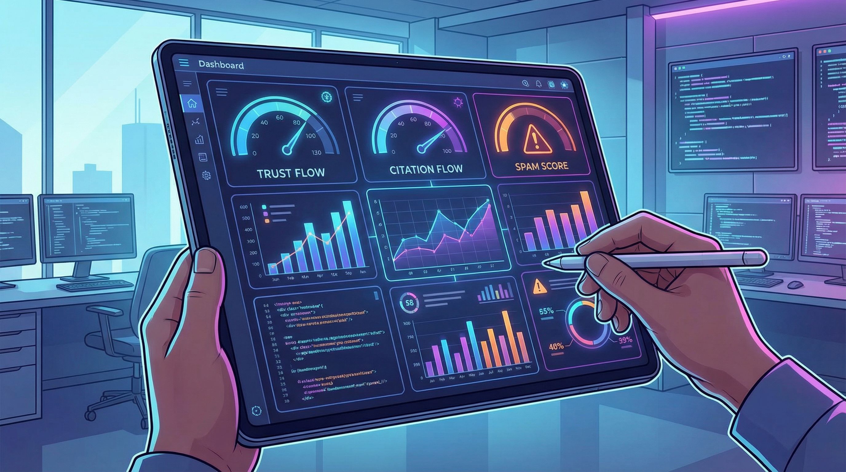 Ferramentas de análise SEO com métricas de Trust Flow e Citation Flow