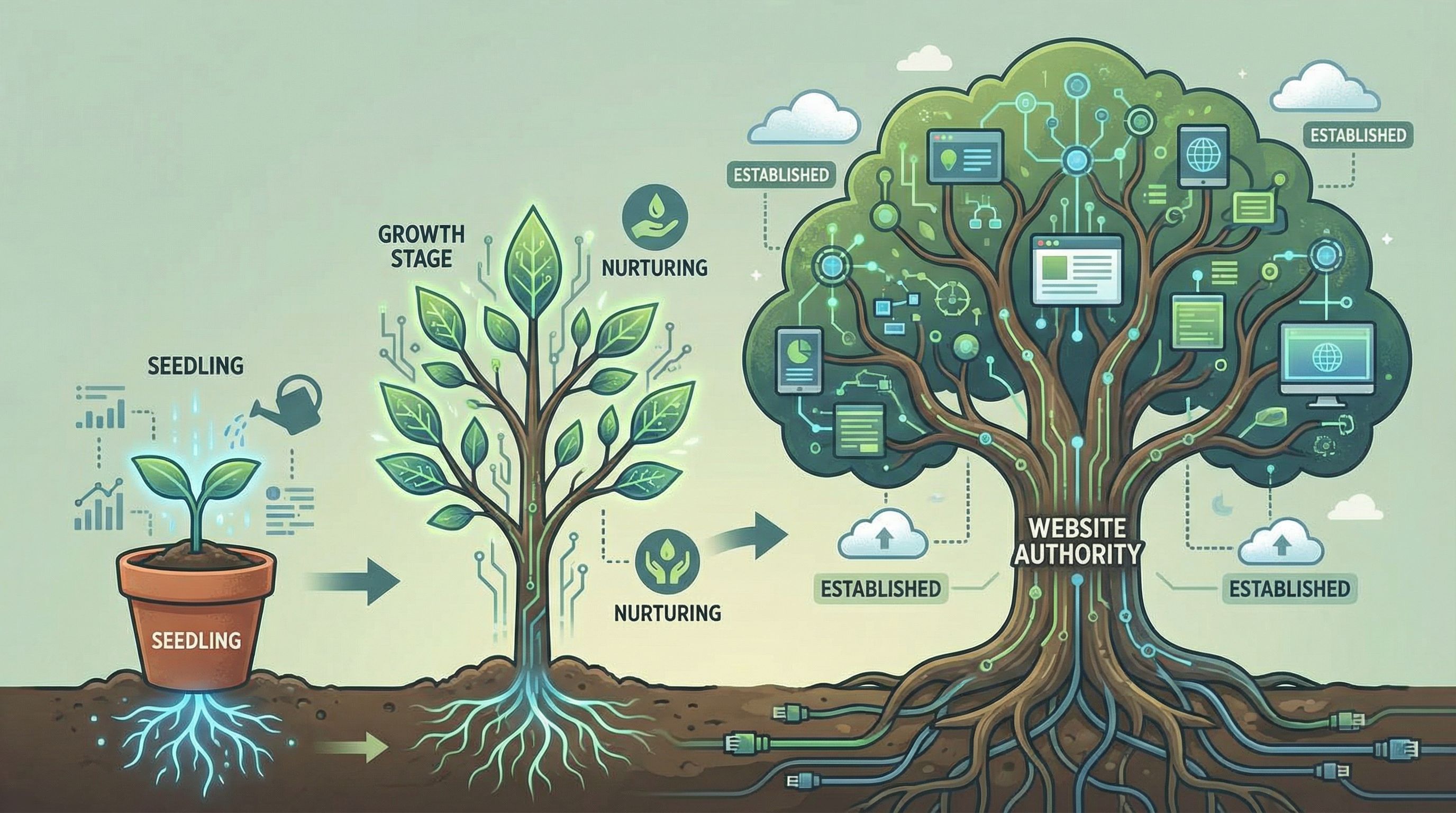 Crescimento orgânico e gradual de autoridade do site